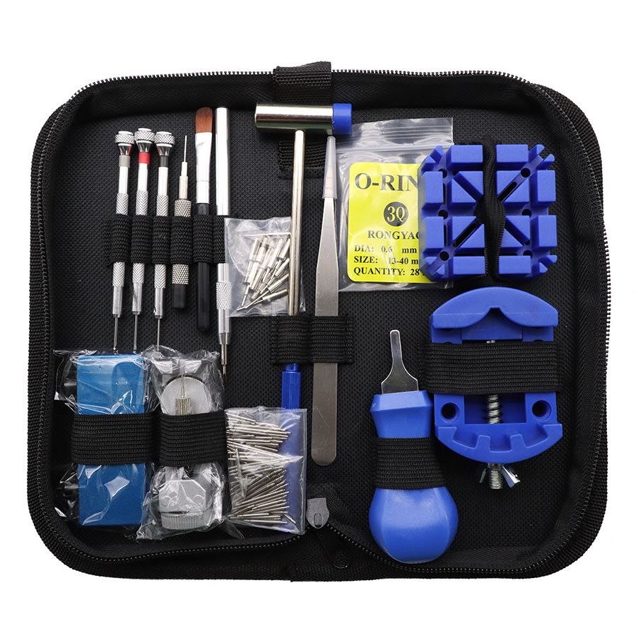 Εργαλείο επισκευής ρολογιού 161 Σετ εργαλείων αφαίρεσης συνδέσμου ιμάντα ρολογιού Μοχλός ελατηρίου ανοιχτό σετ εργαλείων πίσω καλύμματος_voghion.com