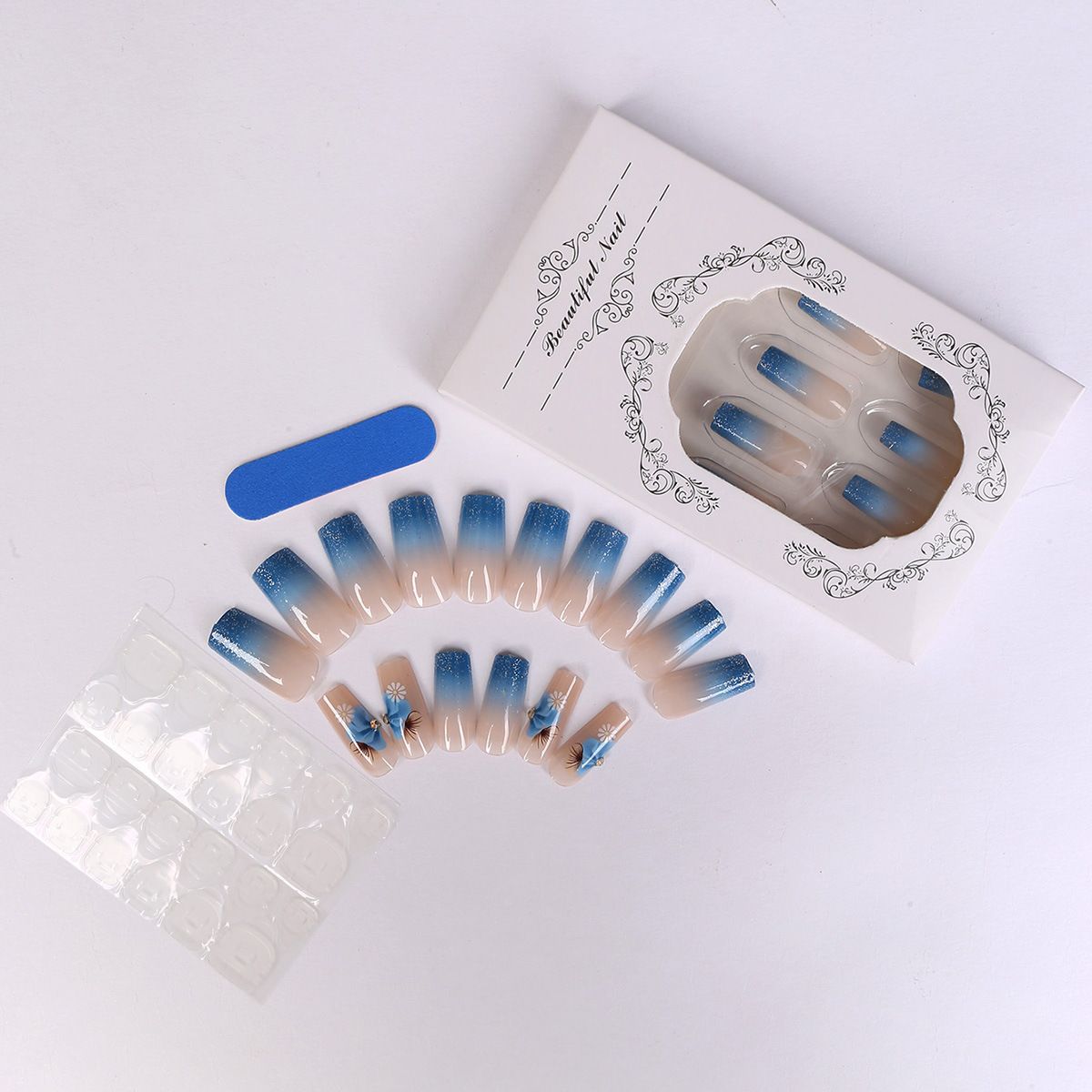 False Nails New Product Simulation Flower Wearable Nail Pure Handmade Ladies National Trend Medium And Long Wearable Nail Nail Piece_voghion.com