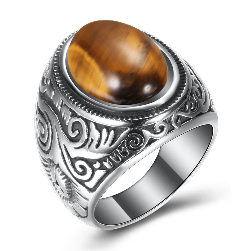 Anello da donna in acciaio inossidabile turchese e titanio, 22 mm, design geometrico minimalista, accessorio di moda unisex, taglie dalla 7 alla 12_voghion.com