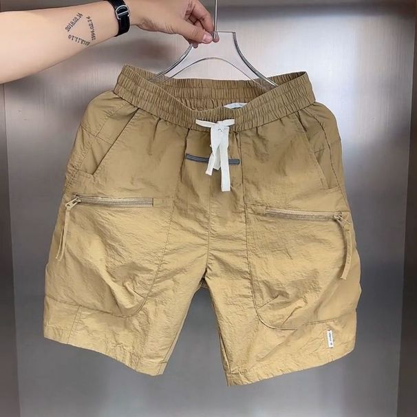 Miesten vaatteet Ohuet shortsit miehille, merkkityöshortsit, miesten kesäiset uuden tyyliset yksivärinent yksinkertaiset rennot urheiluhousut_voghion.com