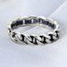 Qibao S Anello regolabile vintage in argento puro con catena cubana da donna, stile coreano, per dito indice_voghion.com