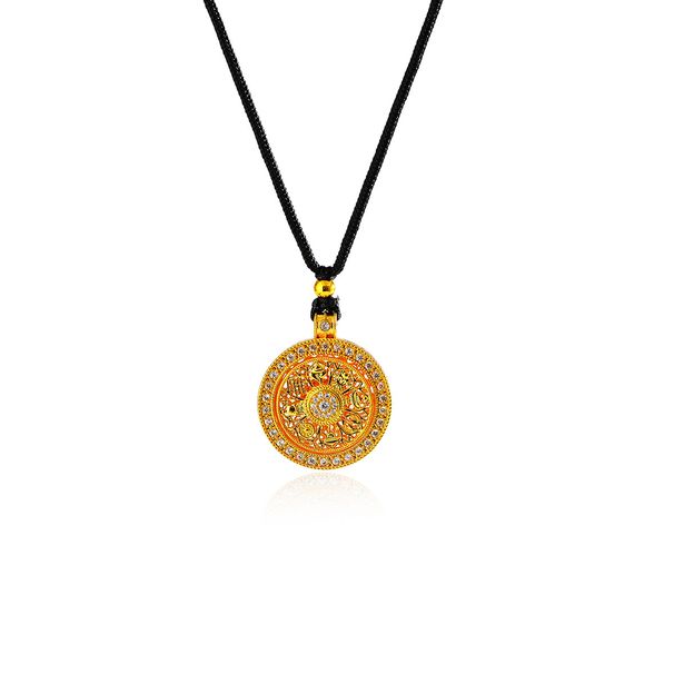 Women Necklace Wei Xue Same Style Ancient Method Inlaid Diamond Eight Treasures Pendant Necklace Rotating Auspicious Compass_voghion.com