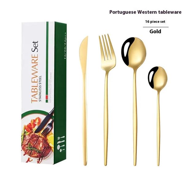 Portuguese Cutlery Set - 16-Piece, Steak Knives, Gift Box_voghion.com