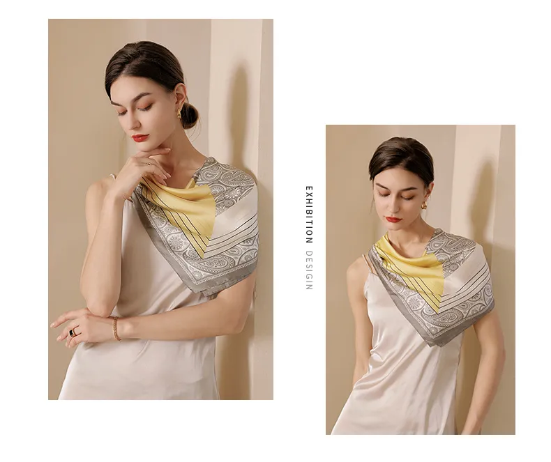 Nouveauté printemps/été 2024 pour femmes, Japon et Corée du Sud Sweet Saddle Print 70 Petit carré avec sangles de reliure Mode_voghion.com