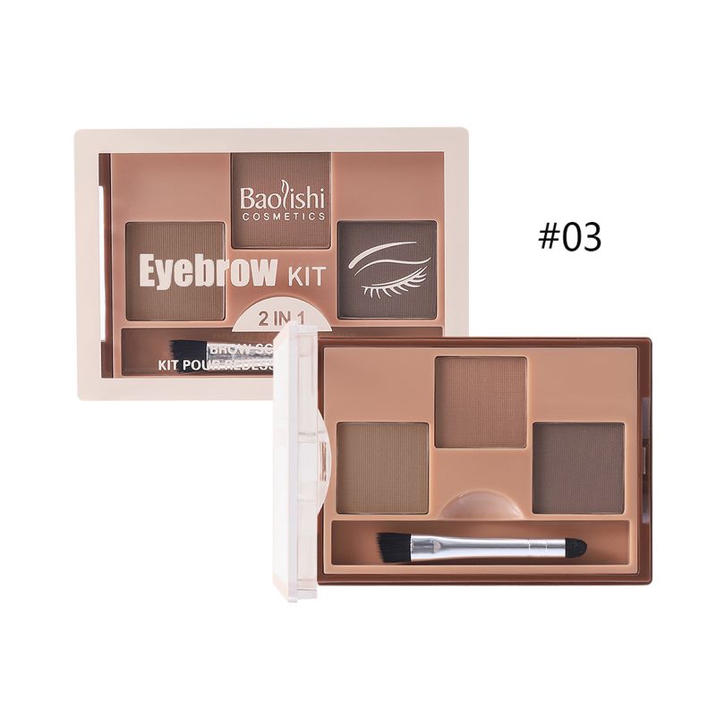 Augenbrauenpuderschale, dreifarbige Make-up-Explosion, Lidschattenschale, dauerhaft wasserfest und nicht leicht zu entfernen, Make-up-Augenbrauenpuderschale_voghion.com