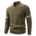Men’s Half-Zip Knit Sweater – Oversized Winter Pullover With Stand Collar & Ribbed Hem, Stretch Polyester Casual Sweater (M-4XL, 5 Colors)_voghion.com