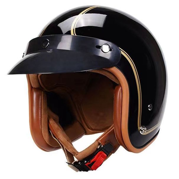 Casco da moto 3/4 in stile vintage, certificato DOT e 3C, design compatto con Bluetooth, ABS leggero e 6 opzioni di lenti retrò_voghion.com