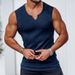 Strikkede vertikale striper for menn Fitness Sport Uformelt smal vest I-formet V-hals vest for menn med bred skulder_voghion.com
