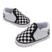 Moeder & Kinderen Nieuwe lente en herfst 0-1 jaar oude babyschoenen zachte zool slip-on dambordschoenen casual canvas baby peuterschoenen_voghion.com