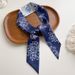 Style Printed Narrow Long Korean Trend Women's Small Scarf Light Luxury Ribbon Headscarf_voghion.com