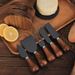 Solid Standable Handle And Fork Butter Acacia Wood Base Cheese Knife Set 6-Piece Gift Box_voghion.com