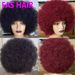 Short Afro Curly Human Hair Wig - African Texture, Heat Resistant, Glueless (Natural Black, Ready To Wear)_voghion.com