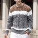 Maglione da uomo in maglia color-block – girocollo rilassato ispirato al retrò, morbido e traspirante (disponibile in più colori)_voghion.com