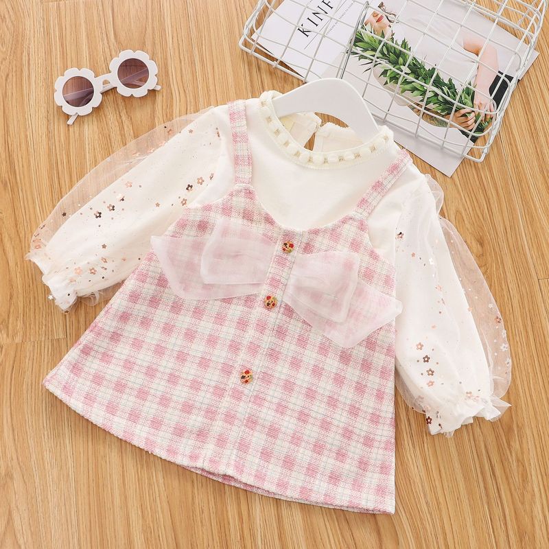 Foreign trade children's clothing wholesale girls' spring and autumn dresses, stylish new spring dresses, small fragrant princess dresses 929_voghion.com