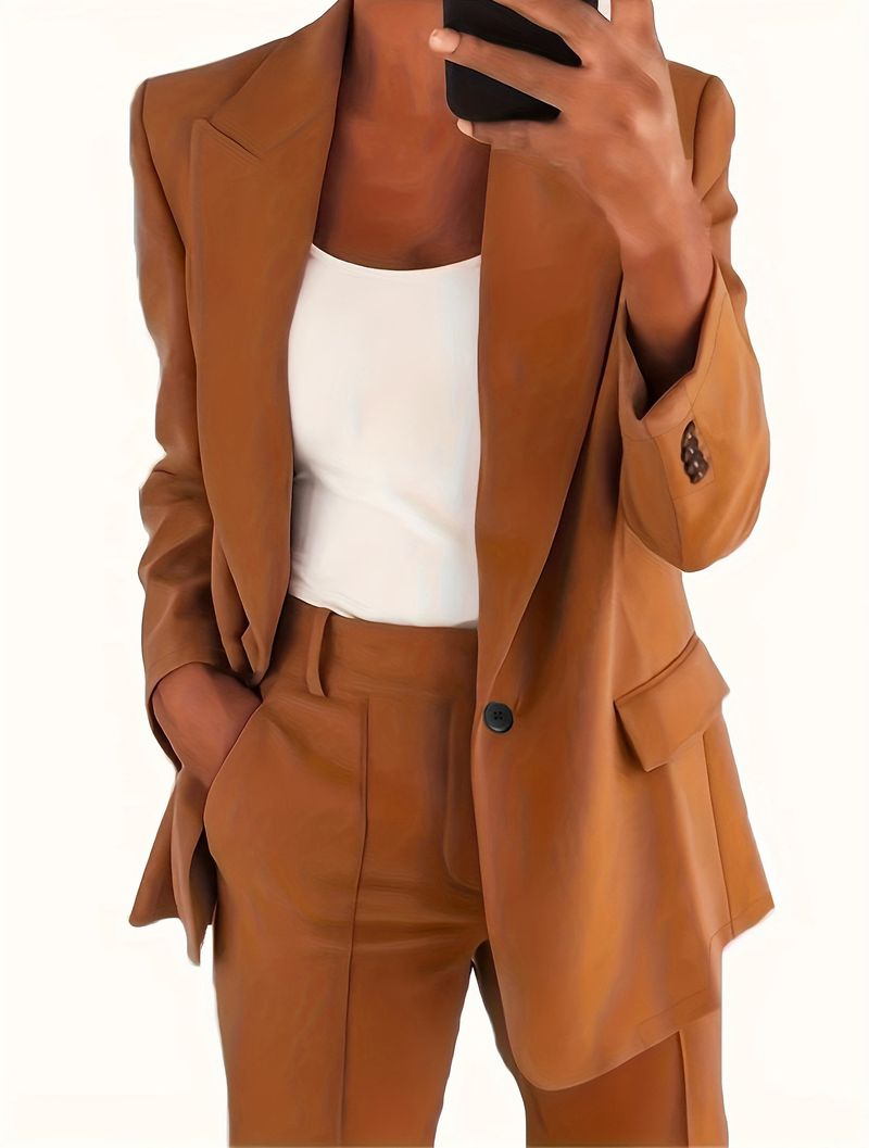 Damenbekleidung Mode Senior Sense Slim Temperament Anzug Jacke Hosenanzug_voghion.com