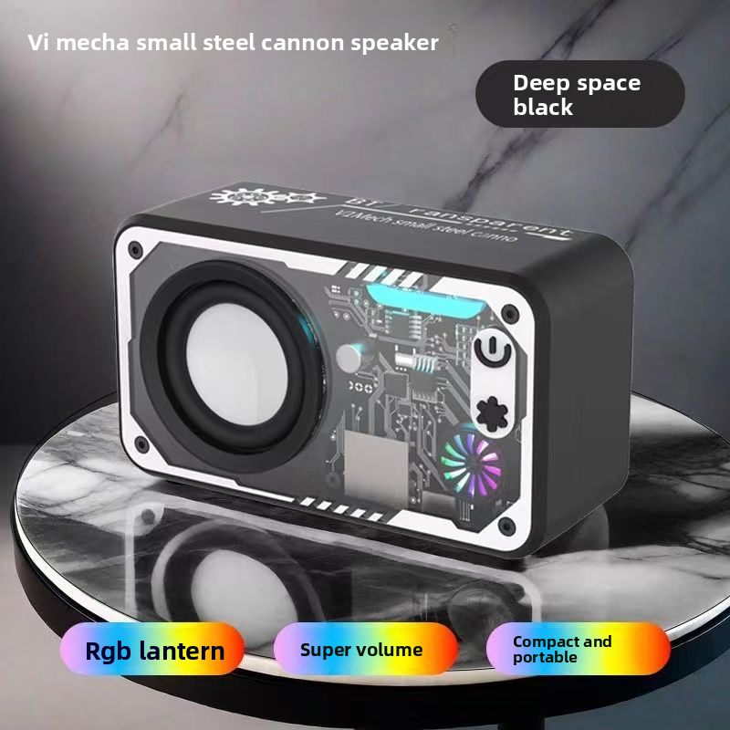 High-End Version Audio Mecha Wireless Transparent Sound Small Cannon Colorful Light Speaker Internet Celebrity Cool_voghion.com