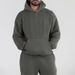 Men's Winter Tracksuits Set Solid Color Fleece Long Sleeve Sweatsuit Set Hoodies And Pants Running Sports Suits_voghion.com