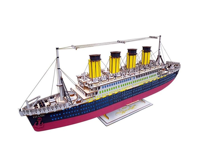 Tourist Steamship Wooden 3D Model Puzzle Kids DIY Assembly Building Blocks_voghion.com