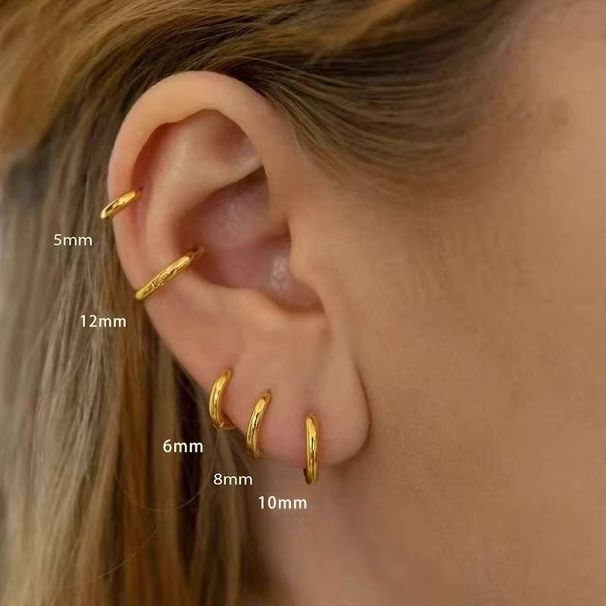 Plain Hoop Small Cuff Smooth Earrings 2025 New High-end Commuting Versatile Accessories Simple Texture Ear Bone Ring_voghion.com