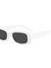LazyZoom Retro Piccolo Quadrato Bianco Trendy Ins Internet Celebrità Moda Occhiali da sole Donna Street Shot Forma concava Uomo_voghion.com