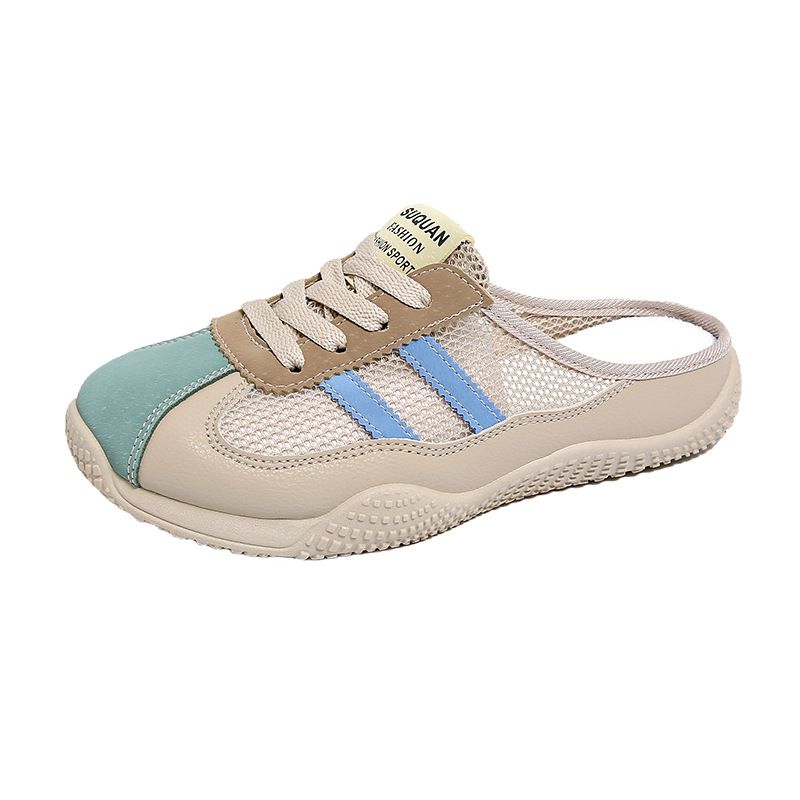 Kleine weiße Schuhe Kinder dicksohlen Casual Damenschuhe Mesh atmungsaktive Half-Drag Board Schuhe Tide_voghion.com