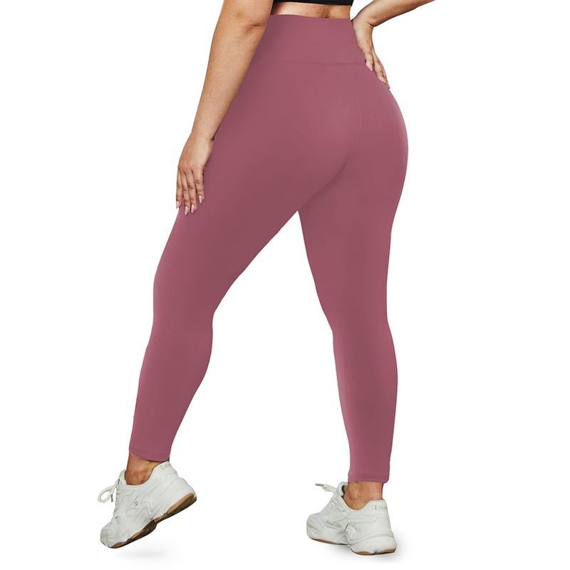 pantalon de yoga grande taille, leggings taille haute couleur chair neuf points grande taille_voghion.com