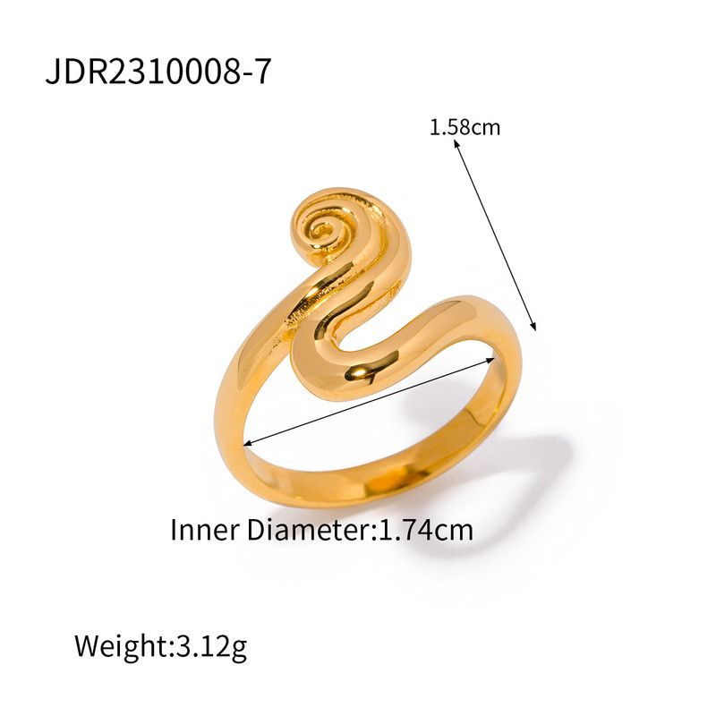 INS Network Red Tide Flowing Gold Edelstahl eingelegter bunter Diamant offener Ring Schmuck_voghion.com