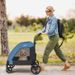 4 Wheels Extra Large Dog Stroller Foldable Pet Stroller with Dual Entry_voghion.com