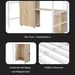 Lit à étages Eisenbett pour enfants et adolescents avec bureau, armoire, étagères de rangement, échelle 4 marches, structure en fer et MDF, finition blanche et naturelle, 90 x 200 cm_voghion.com