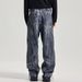Men's Distressed Washed Denim Jeans - Deconstructed Streetwear With Patchwork & Relaxed Straight-Leg Fit_voghion.com