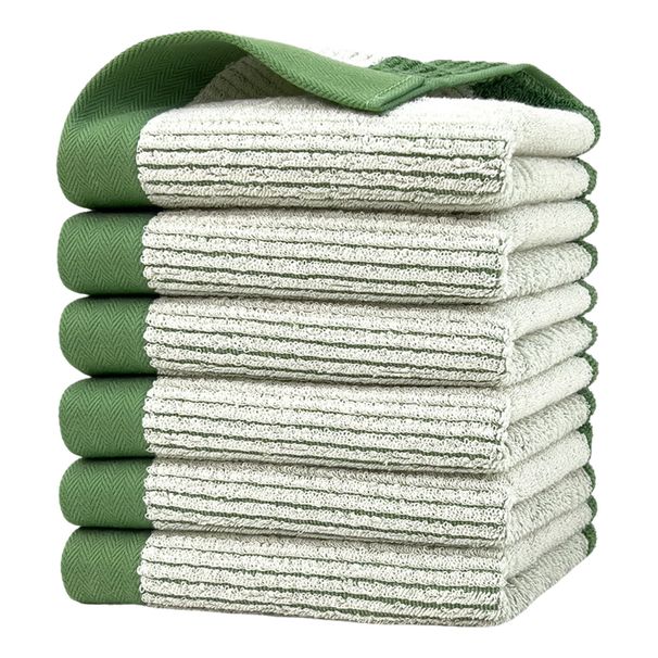 6-Pack 100% Cotton Face Towels For Adults - Woven & Soft (Home & Travel Use, Hypoallergenic)_voghion.com