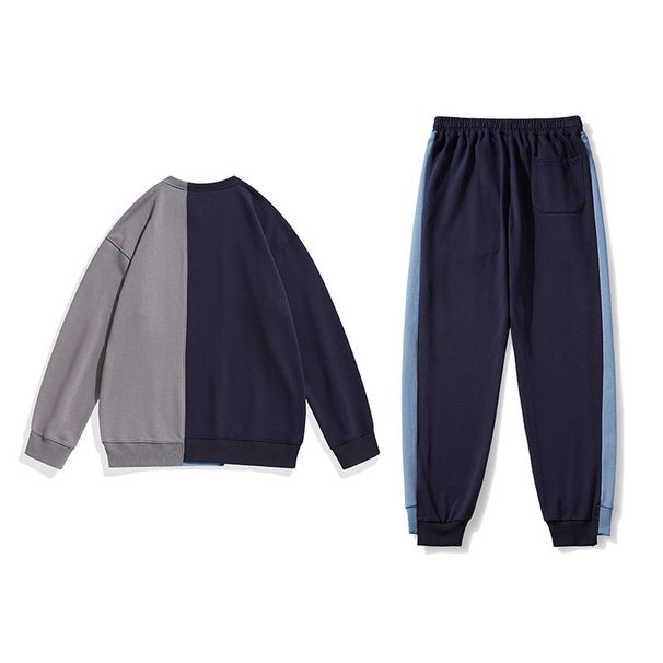 Herrenbekleidung lässiger Sportanzug Frühling und Herbst trendiger Rundhalspullover Sweatshirt lässige Hose zweiteiliges Laufset passend_voghion.com
