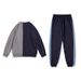 Herrenbekleidung lässiger Sportanzug Frühling und Herbst trendiger Rundhalspullover Sweatshirt lässige Hose zweiteiliges Laufset passend_voghion.com