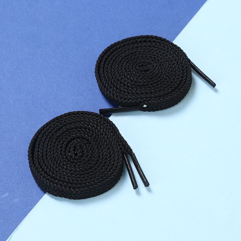 Flat lace canvas shoes Board shoes 6mm flat lace with black lace rope all match shoe rope_voghion.com