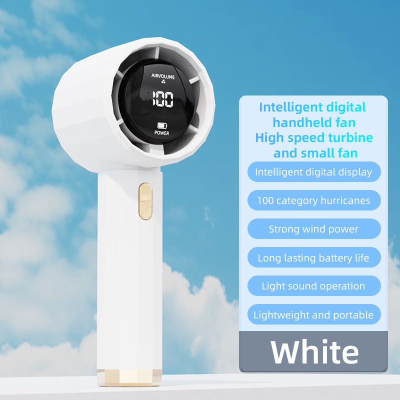 Rechargeable Turbo High-Speed Portable Mini Long Battery Life Strong Wind Handheld Small Fan_voghion.com