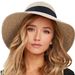 Cappello da spiaggia da donna di qualità imbattibile, con ampia tesa parasole, parasole in erba, da viaggio, con fiocco, adatto per pesca, escursionismo e campeggio._voghion.com