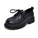 Round Toe Small For Women 2024 Top Layer Cowhide Lace-up Flats All-season Shoes Comfortable Soft Leather Loafers_voghion.com
