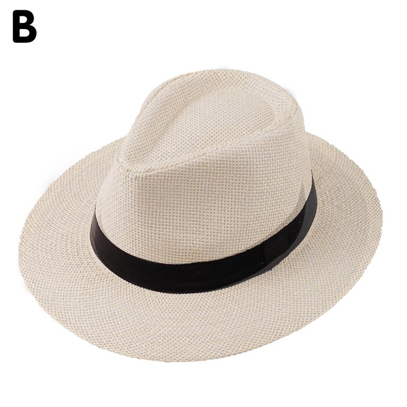 Uued saabumised Mood Suvine Vabaaja Unisex Ranna Suure Äärega Jazz Päike Panama Paber Õlgmüts Naised Meeste Cowboy Fedora Müts Gangster_voghion.com