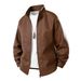 Herren PU-Lederjacke Retro Bikermantel Slim Fit Stehkragen Reißverschluss Lässige Oberbekleidung für Frühling und Herbst_voghion.com