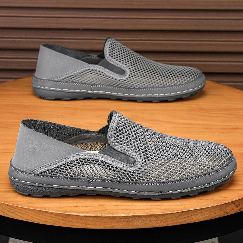 Unbeatable Quality Men's Summer Lightweight Breathable One Foot On The Net, Men's Soft Soles And Surface, Casual With Mesh Fabric, Lazy_voghion.com