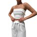 Damenbekleidung Weißes Tube-Top Weste Hohe Taille Lose Schlanke Hose Anzug Mode Neuer Zweiteiler Anzug Für Frauen_voghion.com