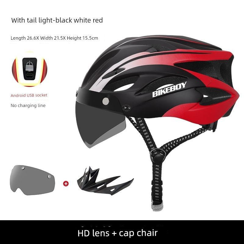 Ενσωματωμένα γυαλιά ιππασίας για άνδρες και γυναίκες, εξαιρετικά ελαφρύ κράνος ποδηλάτου για ορεινό δρόμο, με απαγωγή θερμότητας το καλοκαίρι_voghion.com