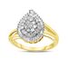 10K Yellow Gold 1/2 Cttw Round and Baguette-Cut Diamond Pear Ring (I-J Color, I1-I2 Clarity) - Size 7_voghion.com