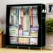 Foldable Wardrobe Closet With Dust Cover – Customizable Storage Organizer For Clothes & Shoes (Steel Frame, 150+ Color Options, Space-Saving Design)_voghion.com