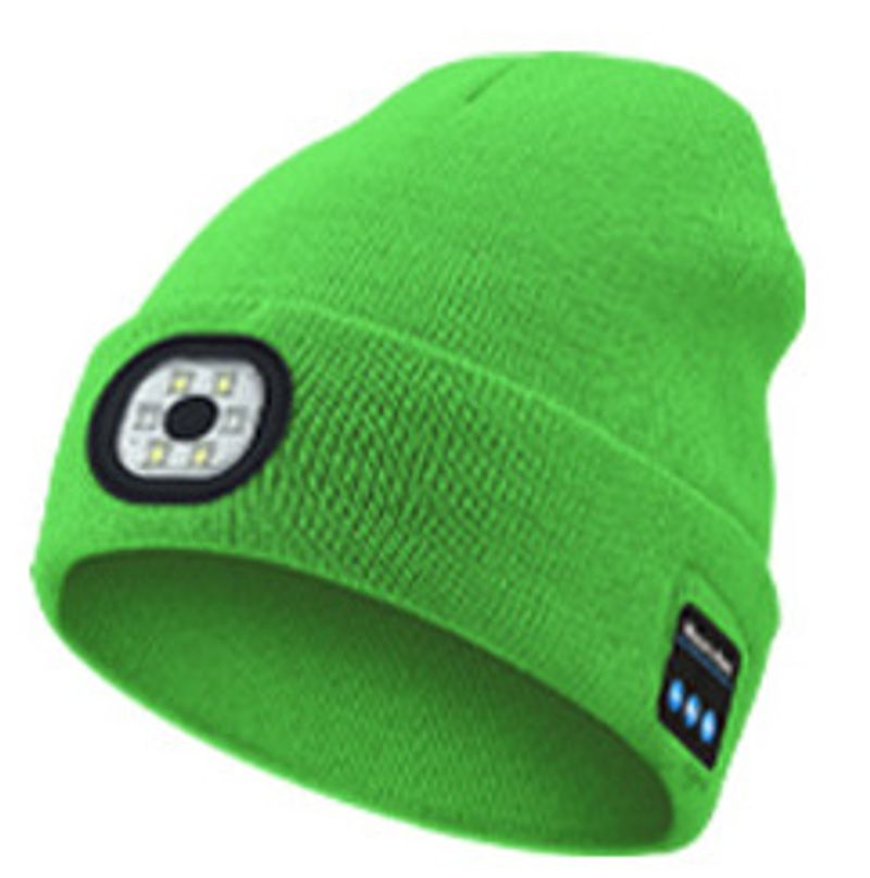 nouveau chapeau sans fil bluetooth lumière led appel de musique binaural bonnet tricoté éclairage extérieur lampe montée sur la tête_voghion.com