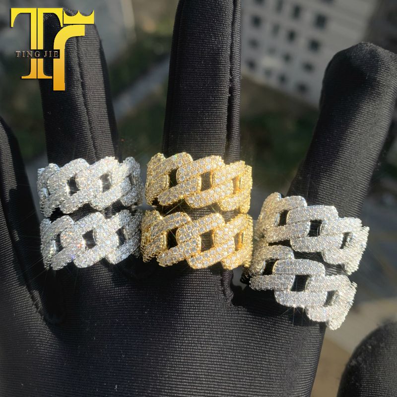 New Hip Hop Cuban Ring Micro Inlaid Zircon Men's Personalized Plated Real Gold Jewelry_voghion.com