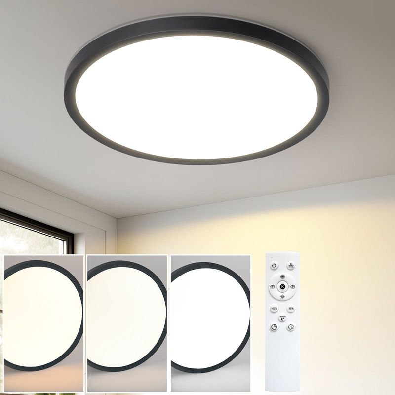 Deckenlampe LED Deckenleuchte Flach - Rund Badezimmerlampe 18CM IP44 Wasserdicht Badlampe Küchenlampe Flurlampe 15W Augenschutz 3000K/4000K/6500K_voghion.com