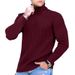Maglione invernale da uomo con collo alto, maglione invernale da uomo, maglione a collo alto spesso, maglione a righe tinta unita, maglione casual caldo a collo alto_voghion.com