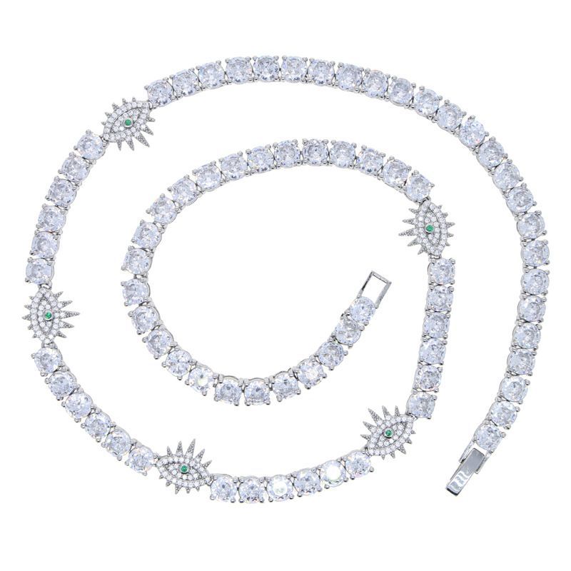 Hip Hop New Eye Zircon Fashion Trend Men's Tennis Chain Necklace_voghion.com