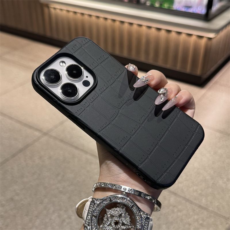 Custodia morbida di alta qualità con motivo in pelle di coccodrillo per iPhone 16, 14 Pro Max, 13/12 Business e 11._voghion.com